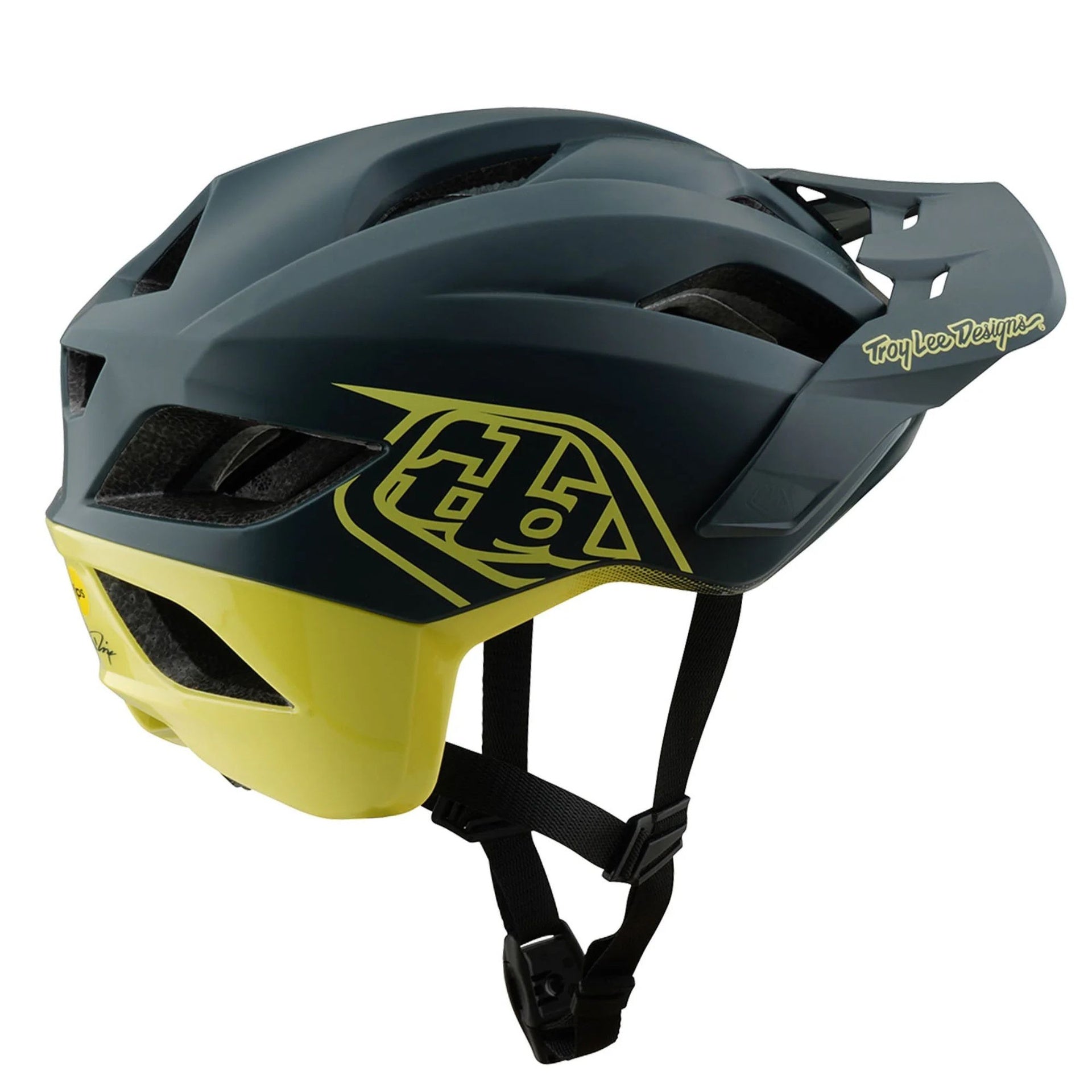 Casco Troy Lee Designs Flowline Se Badge Gray / Glo Yellow